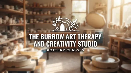 The Burrow Art Therapy and Creativity Studio — AI illustration, not a venue photograph